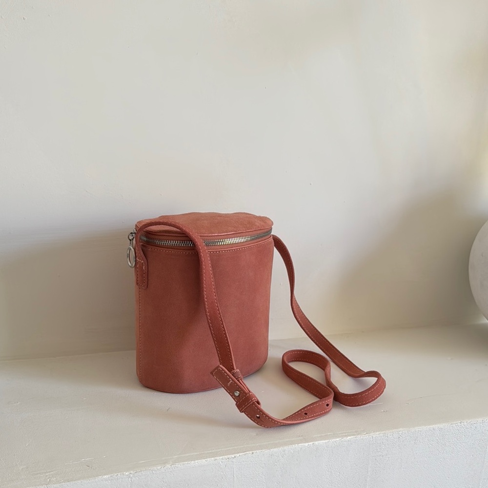 Genuine Suede Bucket Bag by Mango